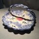 Breton earthenware basket with floral decoration empty pocket fruit cutter