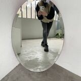 1950s oval beveled mirror