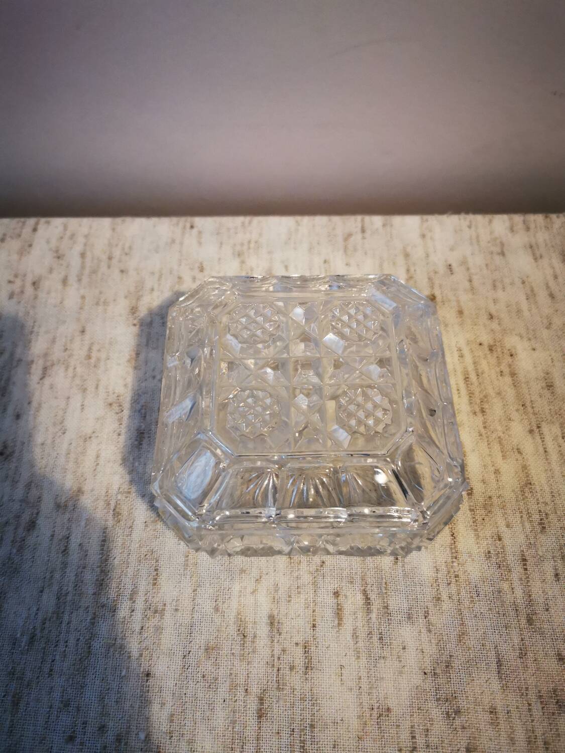 Vintage glass and crystal jewelry box