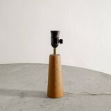 Finnish Mid Century Wooden Brass Desk Table Lamp, 1950s