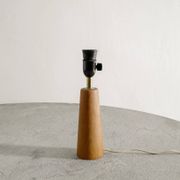 Finnish Mid Century Wooden Brass Desk Table Lamp, 1950s