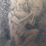Charcoal on coppered sheet