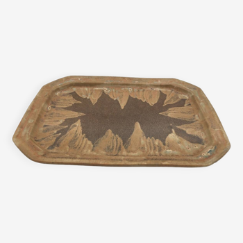 DENBAC rectangular flamed stoneware tray, early 20th century