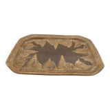 Rectangular DENBAC flamed stoneware tray, early 20th century
