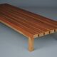 XL slatted teak bench from the 1960s