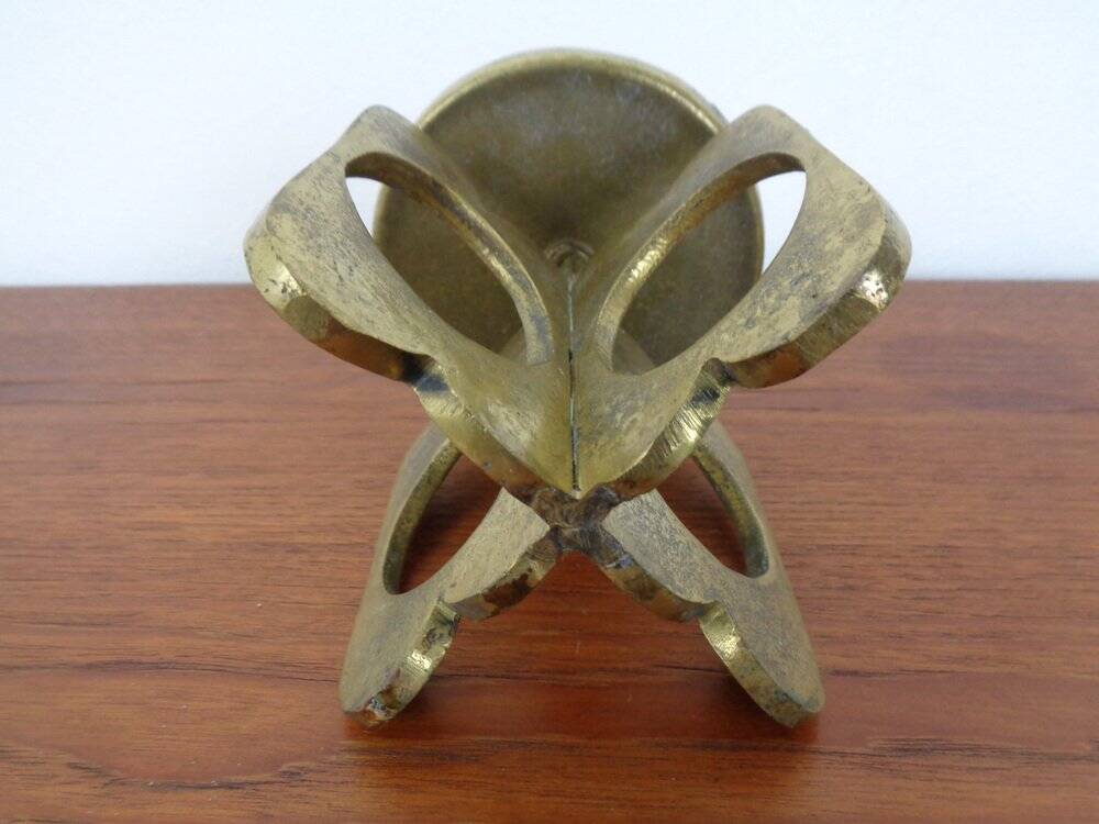 Brutalist Bronze Candle Holder, 1960s