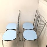 Lot de 4 chaises métal chromé années 70