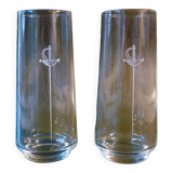 Set of 2 glasses with engraved sword