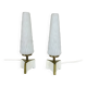 Set of 2 "cone" glass and brass table light, italy 1950s