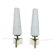 Set of 2 "cone" glass and brass table light, italy 1950s