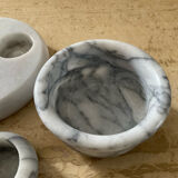 Series of 5 vintage candle holders in Carrara marble