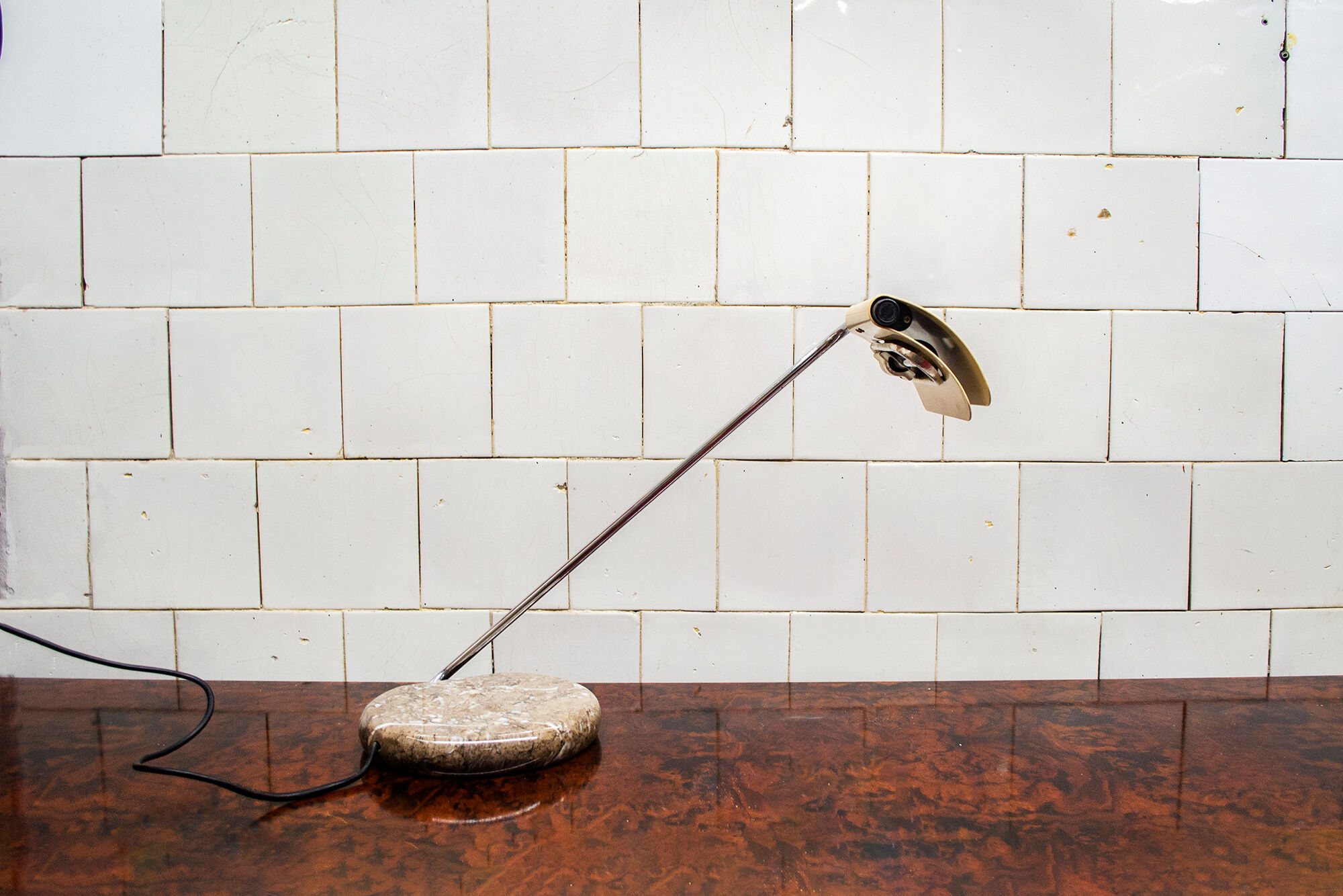 Adjustable tile desk lamp by Bruno Gecchelin for Skipper & Pollux, Italy, 60s