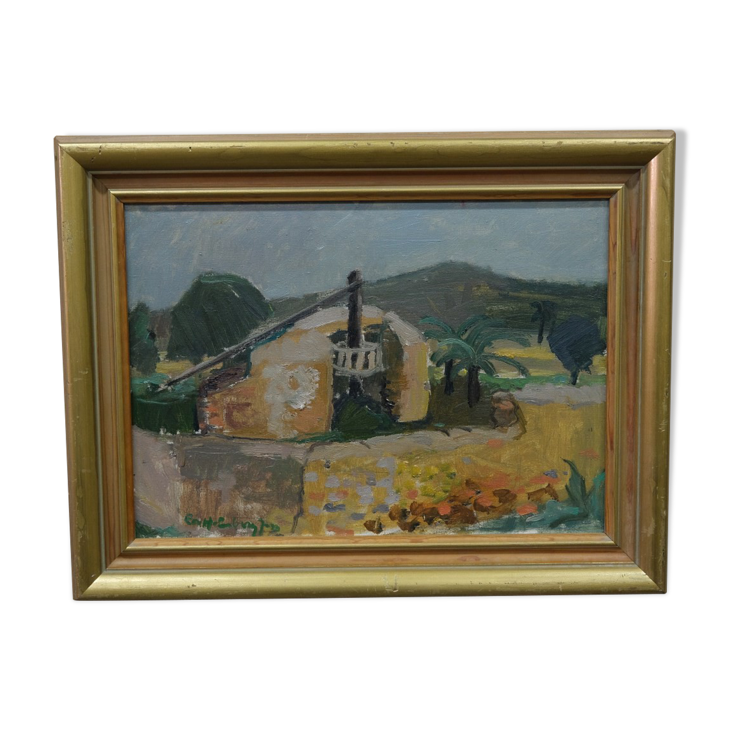 eva holmberg-jacobsson, swedish modern painting, 1960s, oil on canvas