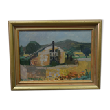 eva holmberg-jacobsson, swedish modern painting, 1960s, oil on canvas