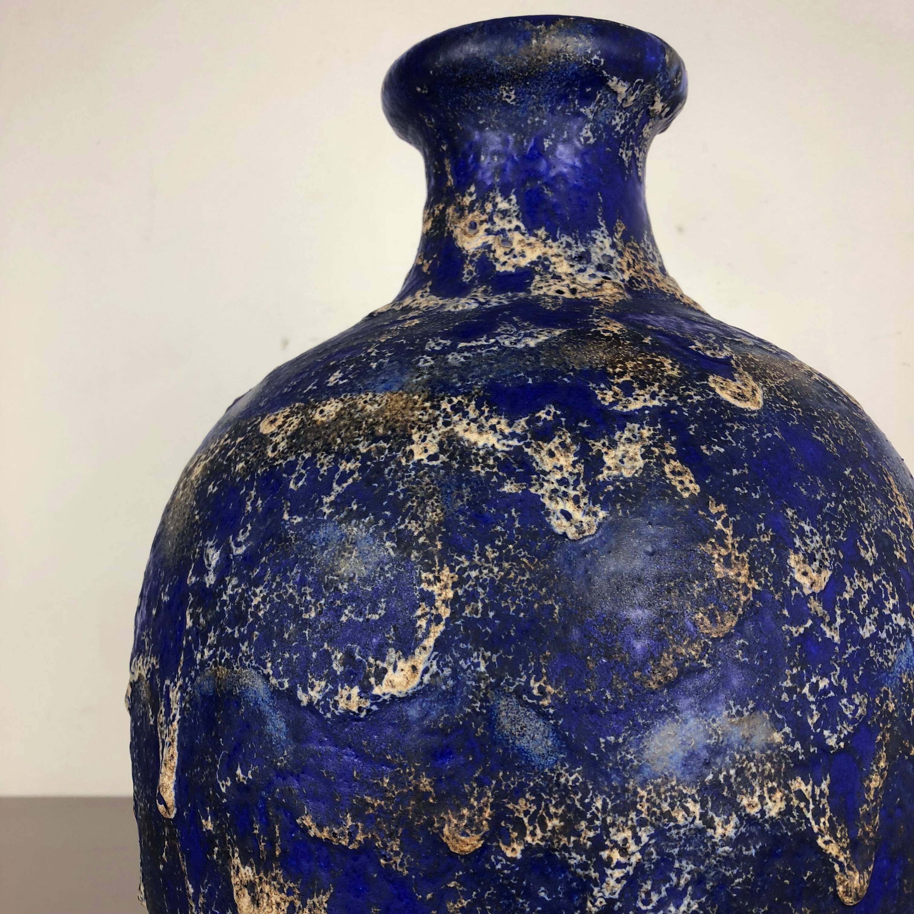 Pottery Fat Lava Multi-Color "837" Floor Vase Made by Ruscha, 1970s