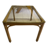 Bamboo and glass table