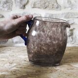 Daum bubble glass pitcher and its 4 glasses