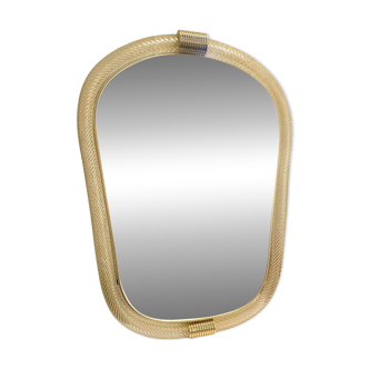 Miroir mural en verre de Murano « Torciglione » de style Barovier