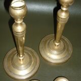 Pair of antique gilded brass candlesticks