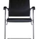 Fauteuil modèle sito.chrome, garni de cuir noir édition wilkhan