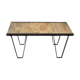 Industrial coffee table metal and solid wood
