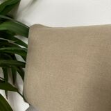 Plain beige linen cushion