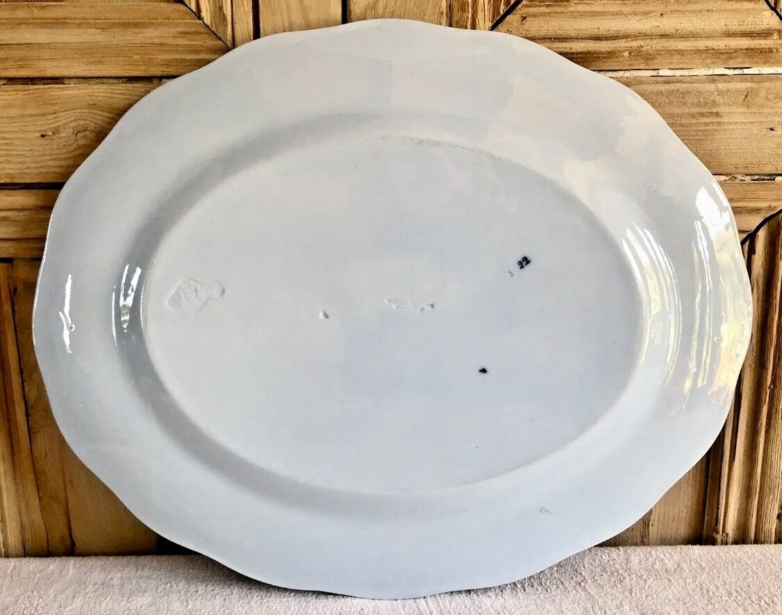 Old large oval dish Brown Westhead Moore & co monogram XIX