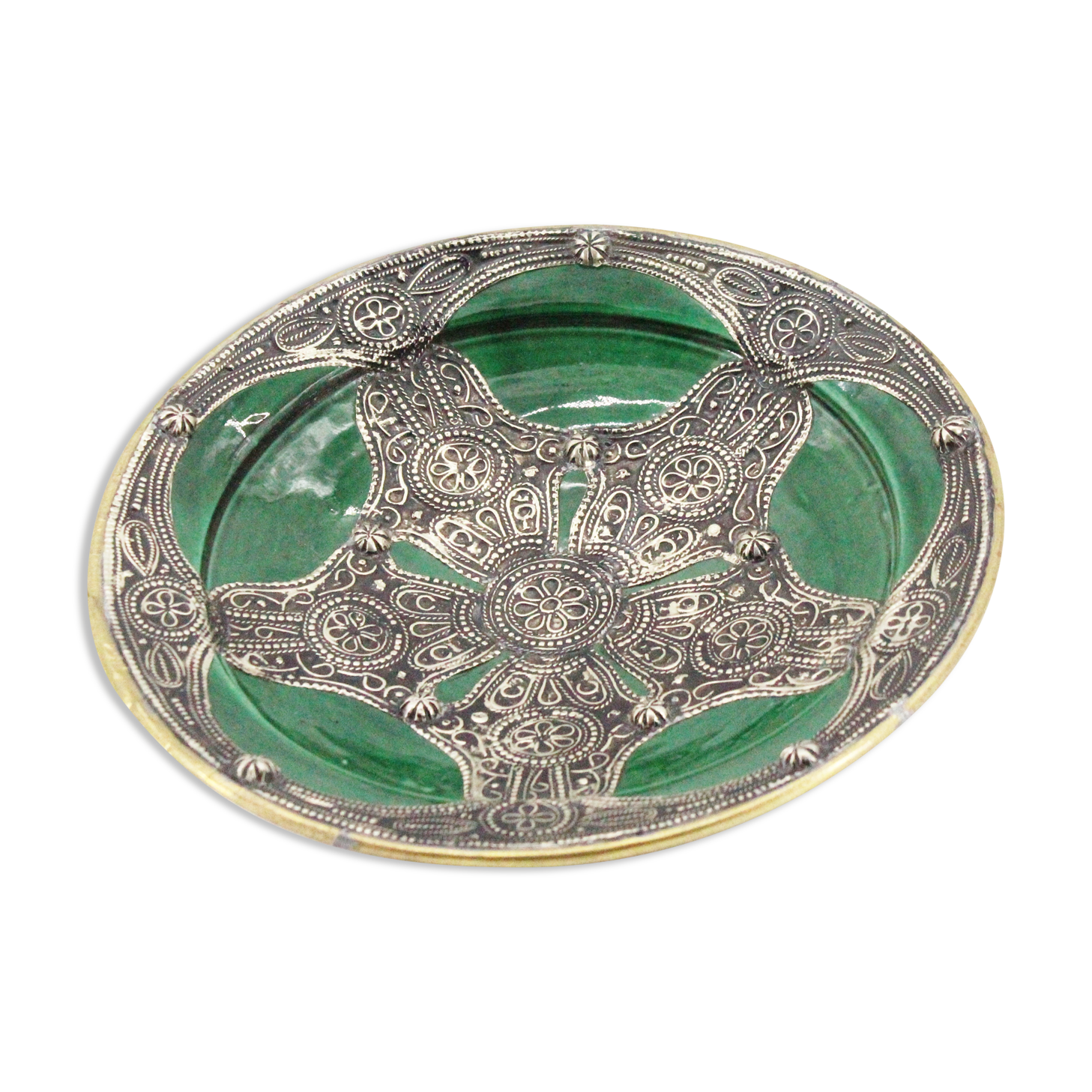 Moroccan ceramic green dish
