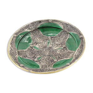 plat vert céramique