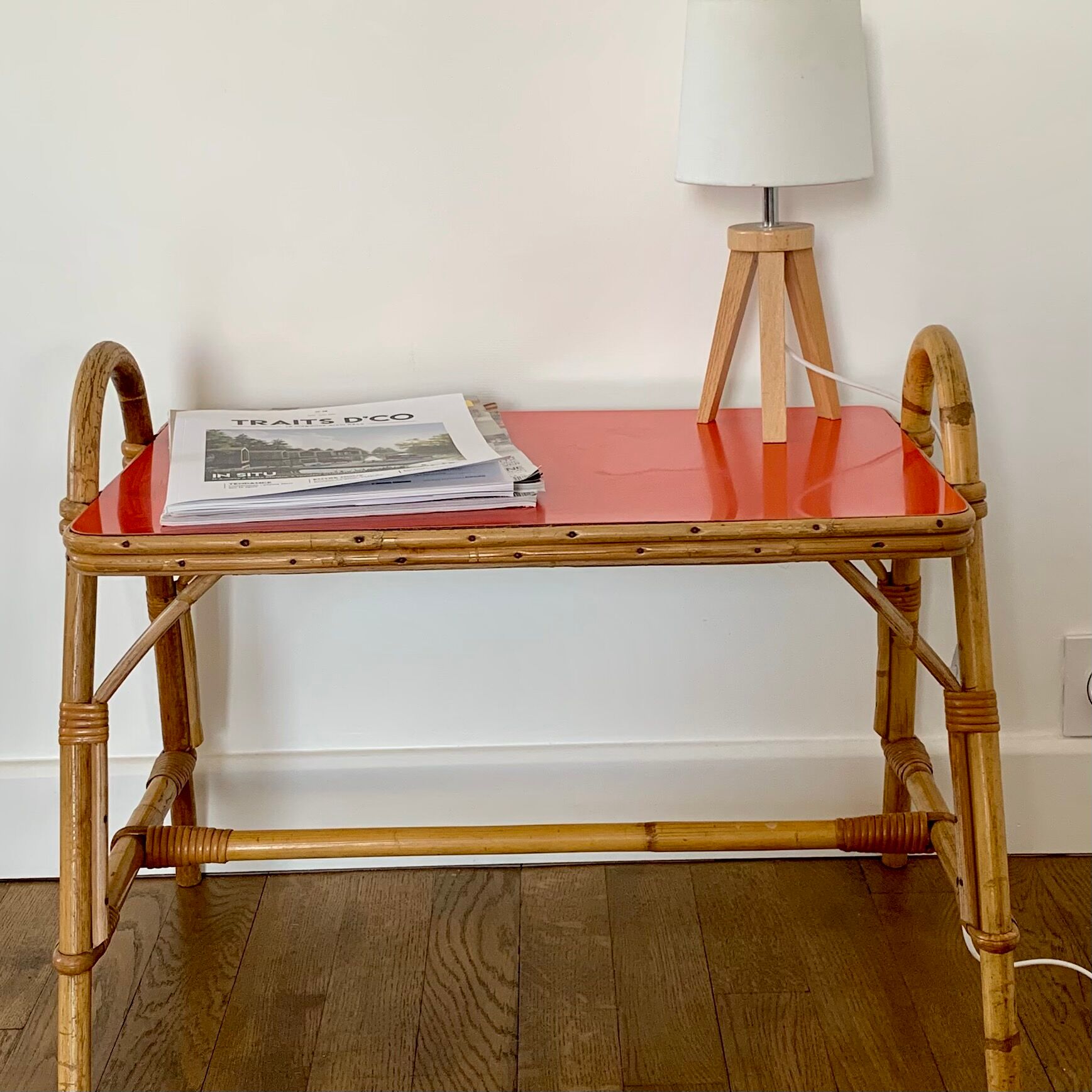 Vintage rattan coffee table
