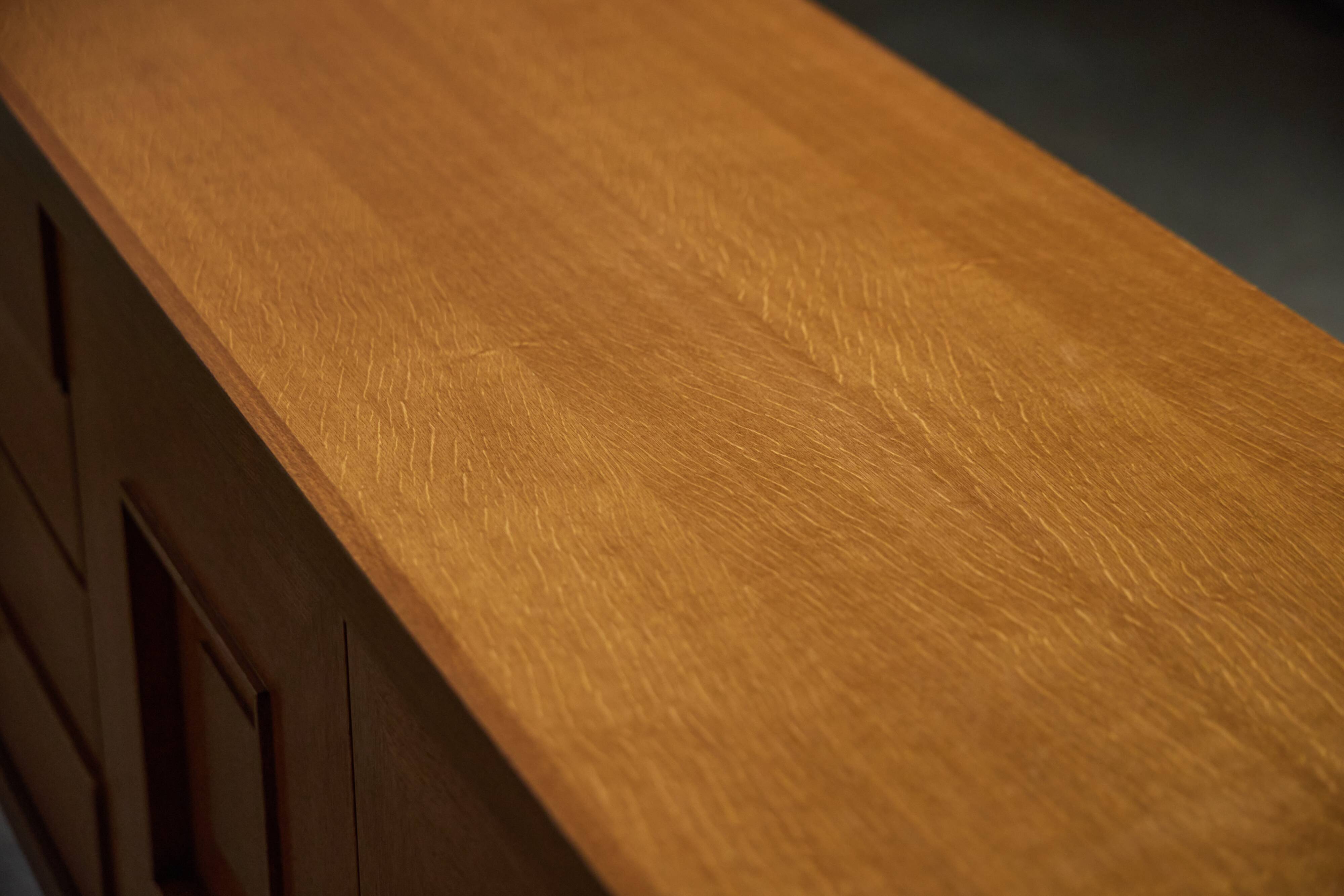 Brutalist Oak Buffet, Belgium, 1960s