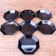 7 black soup plates Arcoroc Octime, vintage, France