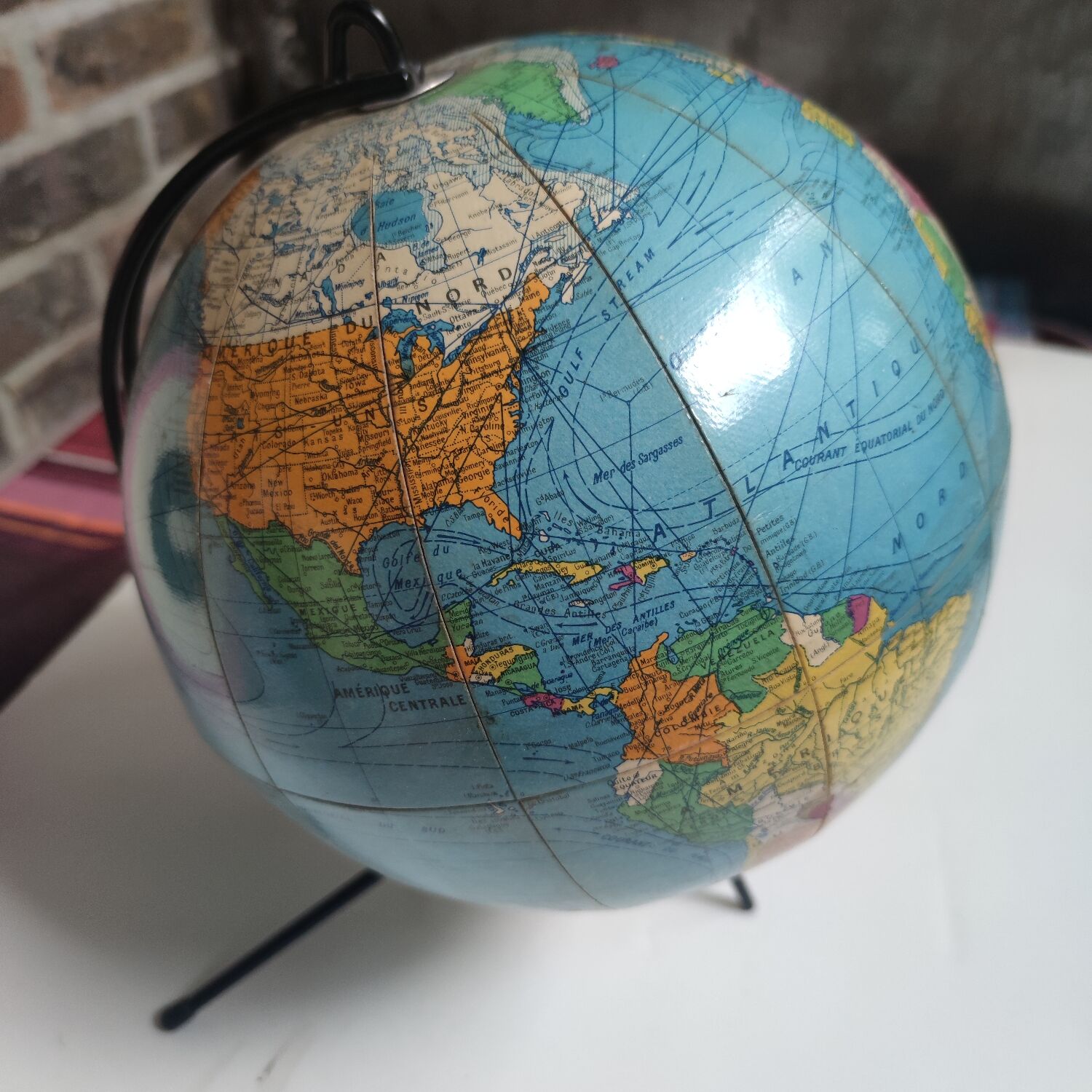 Vintage world map Girard and Barrere