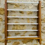 Vintage oak towel rack/wall-mounted bracket, circa 1970s