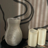 Textured beige vase