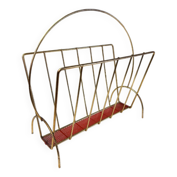 Vintage gold metal magazine rack