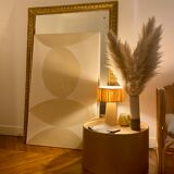 Minimalist raffia bedside table lamp