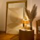 Minimalist raffia bedside table lamp