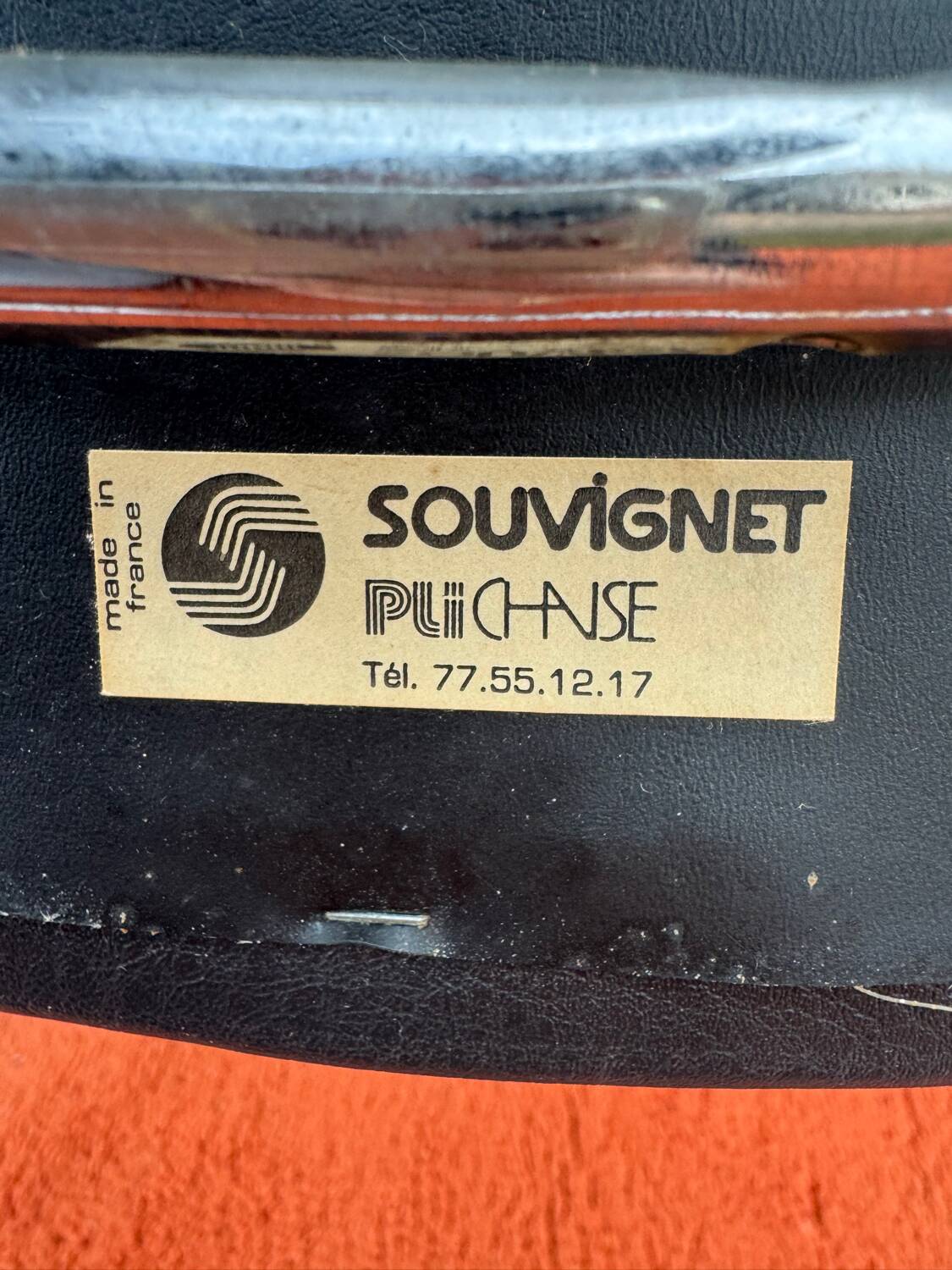 Chrome folding chair Souvignet from the 1970s