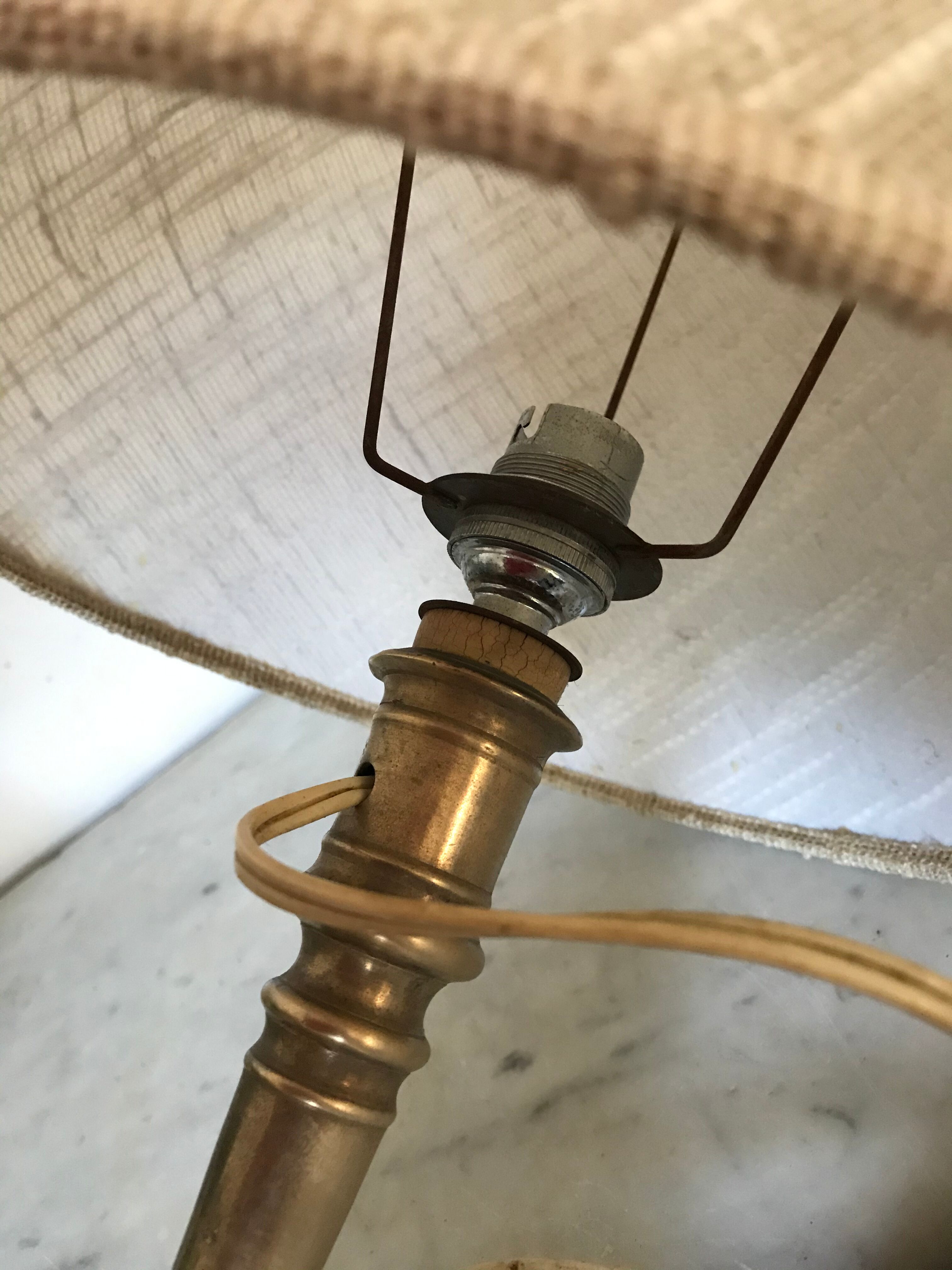 Brass candlestick lamp