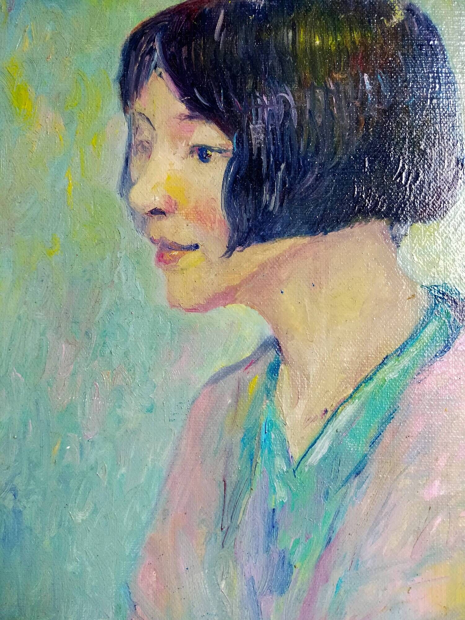 Oil painting on canvas "The little Chinese girl"