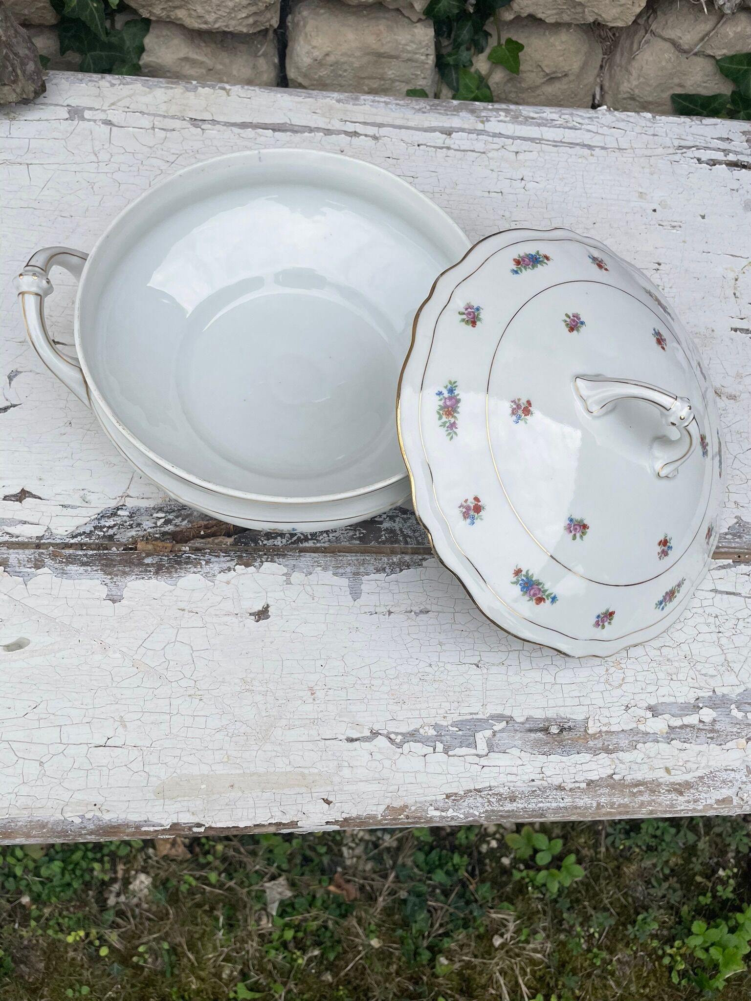 Clay porcelain soup bowl