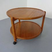 Danish Teak Bar Cart with Removable Tray, 1960s