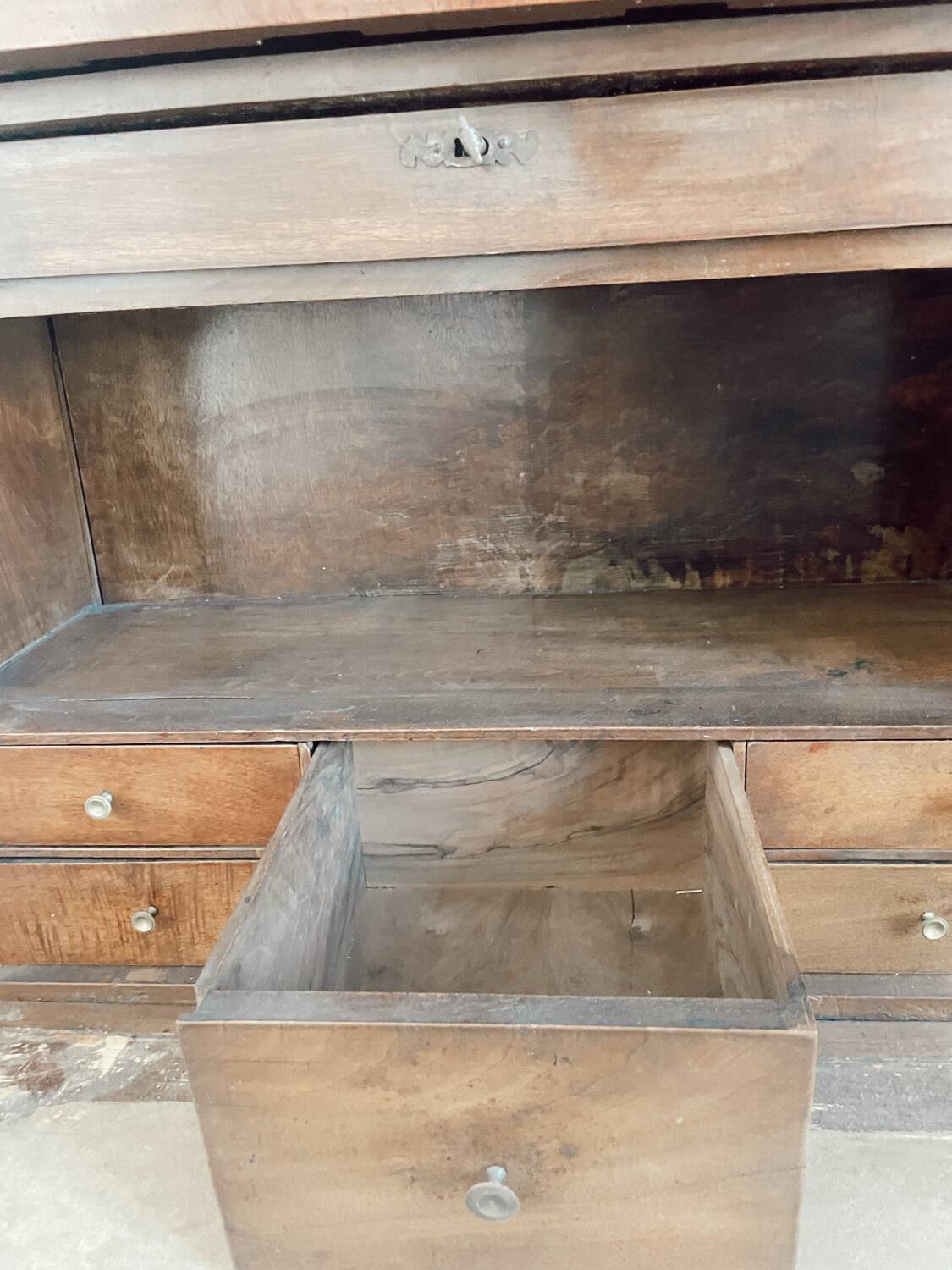 Secrétaire Louis Philippe bois et marbre