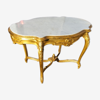 Table in marble and gilded wood Louis XV