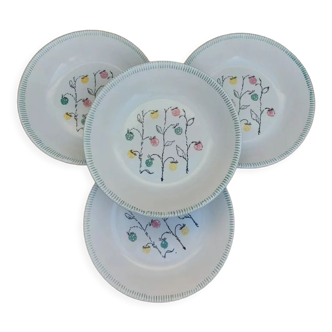 4 assiettes creuses céramique ancienne