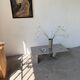 Handcrafted metal coffee table from the 1970s