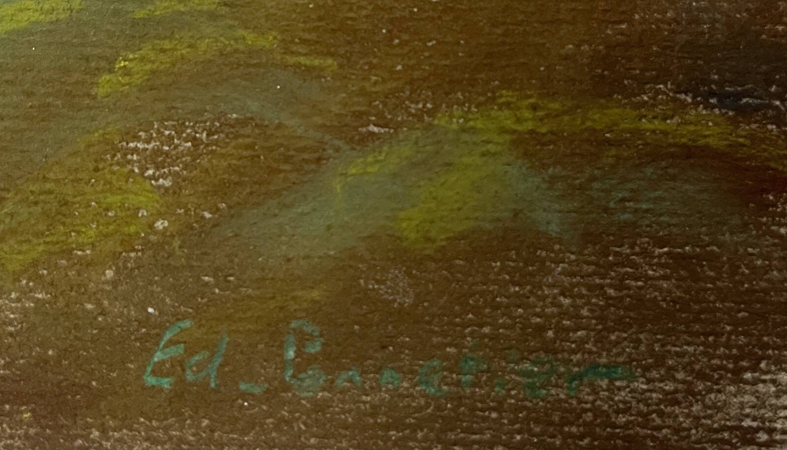 Tableau study Pastel Ed. Pannetier (1884-1965) City and castle