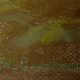 Tableau study Pastel Ed. Pannetier (1884-1965) City and castle