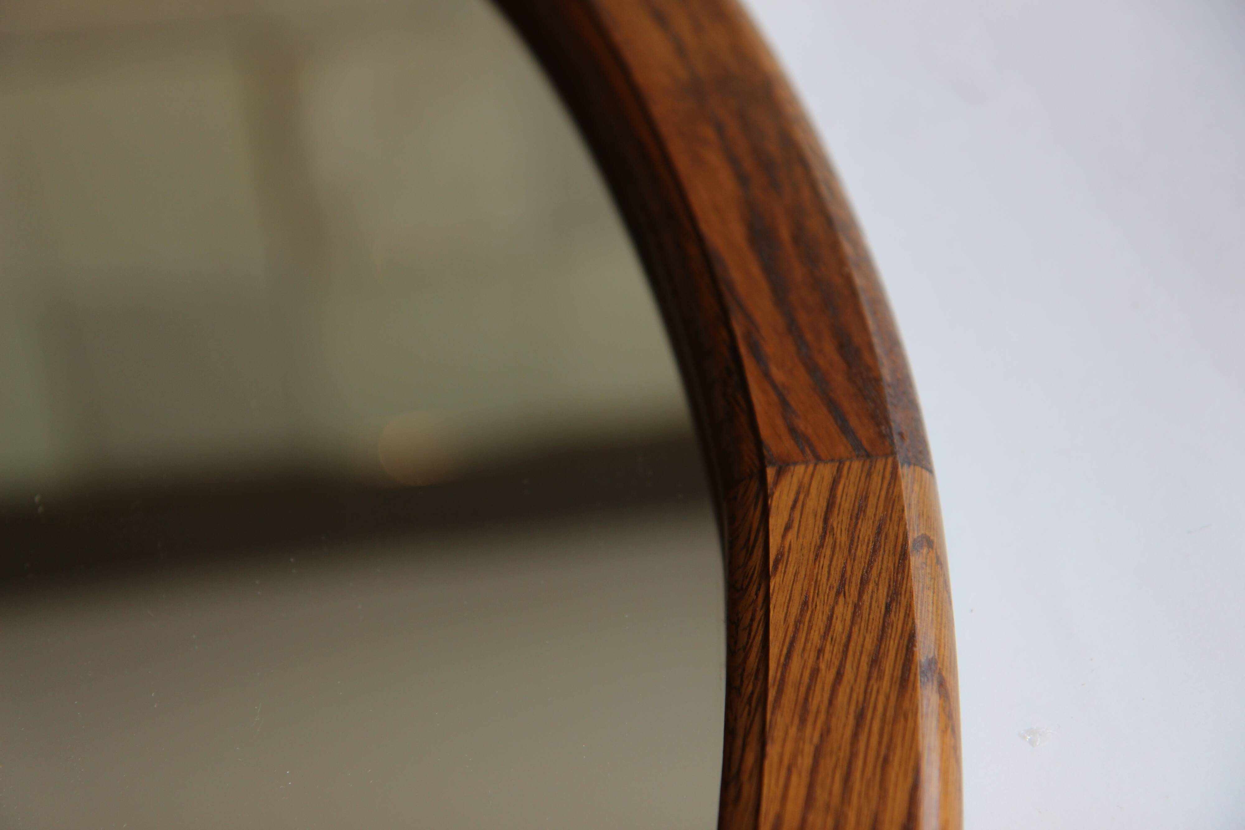 Danish oval teak mirror